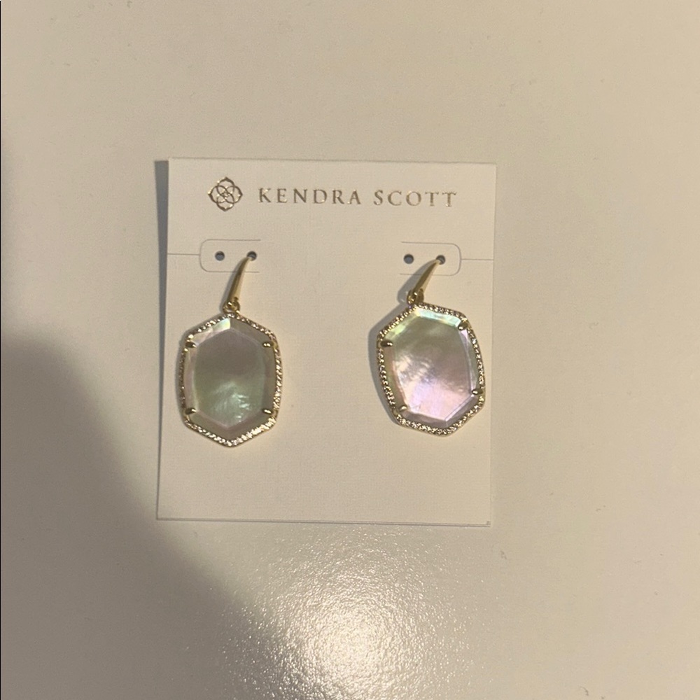 Kendra Scott Gold and Opalescent “Hallie” Earrings
